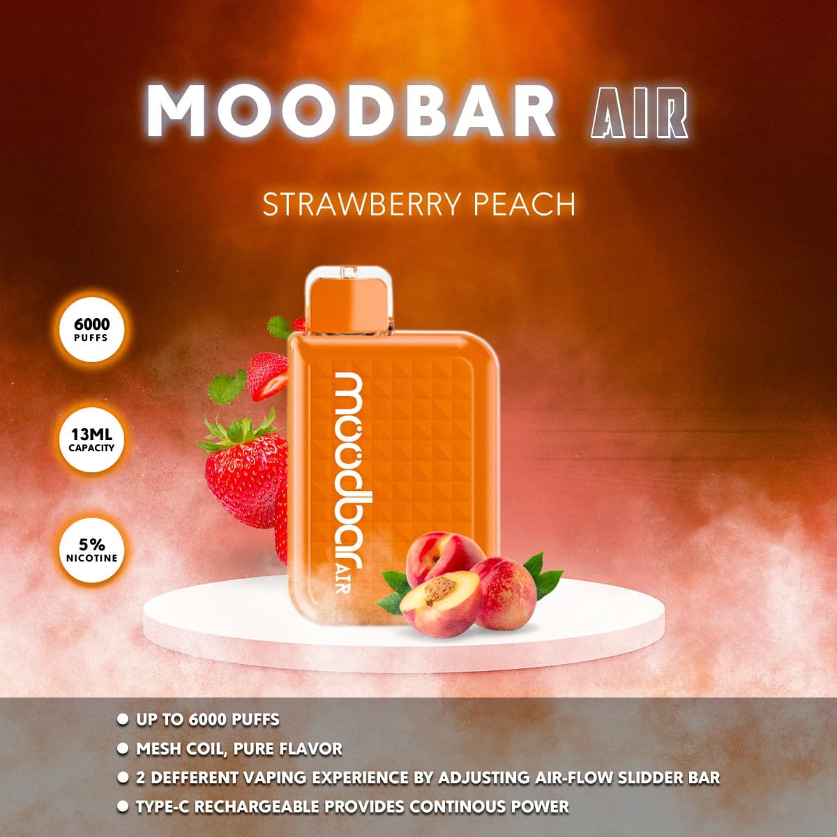 MOODBAR AIR STRAWBERRY PEACH